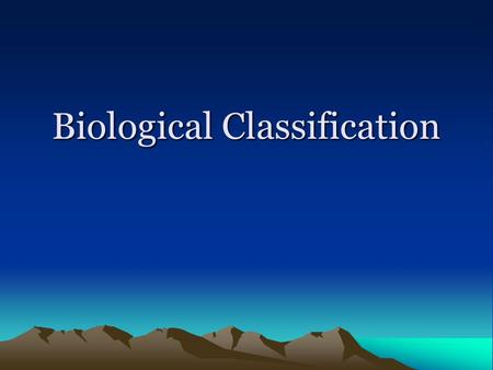 Biological Classification