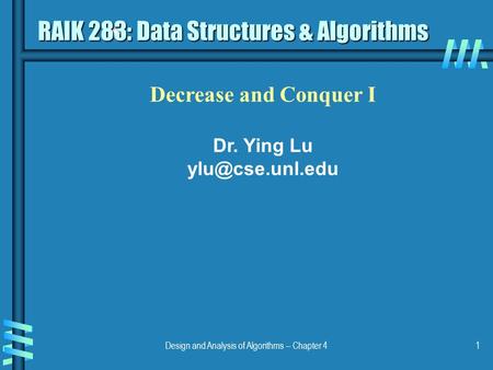 RAIK 283: Data Structures & Algorithms