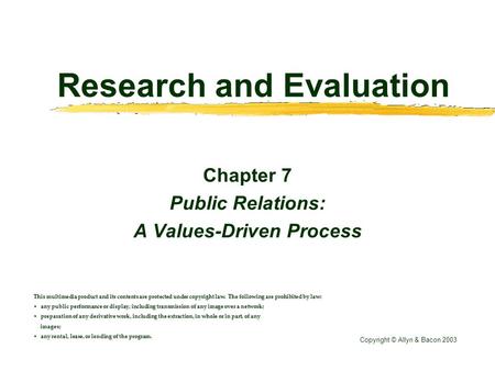 Research and Evaluation