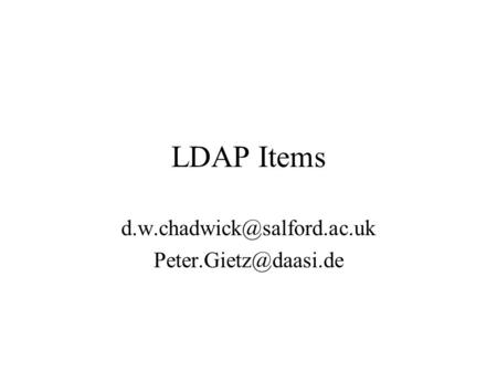 LDAP Items