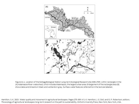 Hamilton, S. K. 2015. Water quality and movement in agricultural landscapes. Pages 275-309 in S. K. Hamilton, J. E. Doll, and G. P. Robertson, editors.