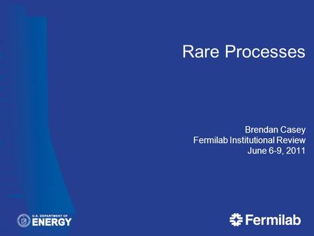 Rare Processes Brendan Casey Fermilab Institutional Review June 6-9, 2011.