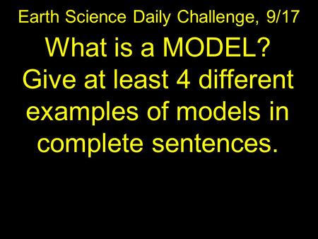 Earth Science Daily Challenge, 9/17