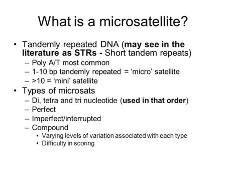 What is a microsatellite?