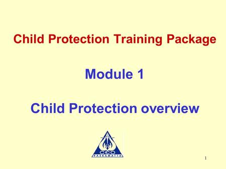 Child Protection Training Package