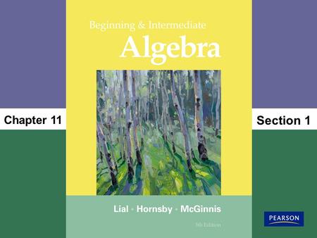 Section 1 Chapter 11. Copyright © 2012, 2008, 2004 Pearson Education, Inc. 1 Objectives 2 3 4 Solving Quadratic Equations by the Square Root Property.