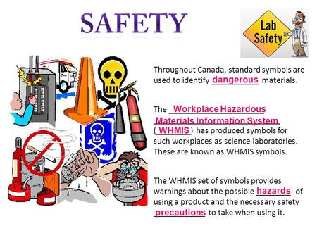 Dangerous Throughout Canada, standard symbols are used to identify ___________ materials. The ______________________ _____________________________ (________)