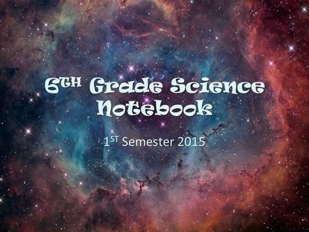 6 TH Grade Science Notebook 1 ST Semester 2015. Science: TOC TABLE OF CONTENTS Date Activity Titlepg. # 9/11/15 9/14/15 9/15/15 9/16/15 9/17/15 9/21/15.