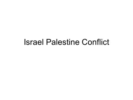 Israel Palestine Conflict. History of the People The origins of how each group arrived in Palestine is complicated as much evidence is unknown. Biblical.