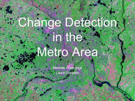 Change Detection in the Metro Area Michelle Cummings Laura Cossette.