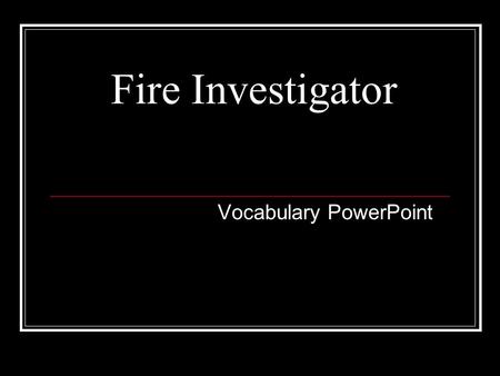 Vocabulary PowerPoint