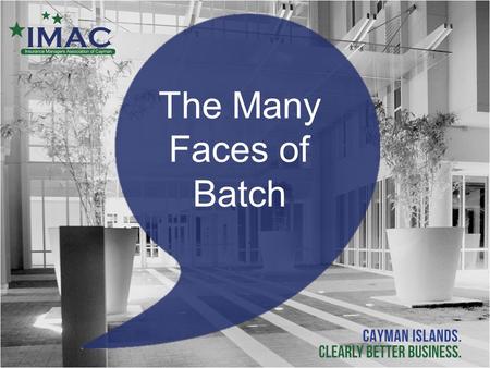 The Many Faces of Batch. Panelists: William Bower, Chief Risk Officer, Northwestern Memorial Healthcare Charlie Pearch, Senior Partner, Lloyd & Partners.