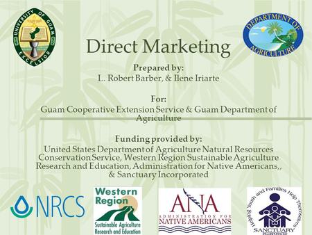 Direct Marketing Prepared by: L. Robert Barber, & Ilene Iriarte For: