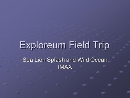 Exploreum Field Trip Sea Lion Splash and Wild Ocean IMAX.