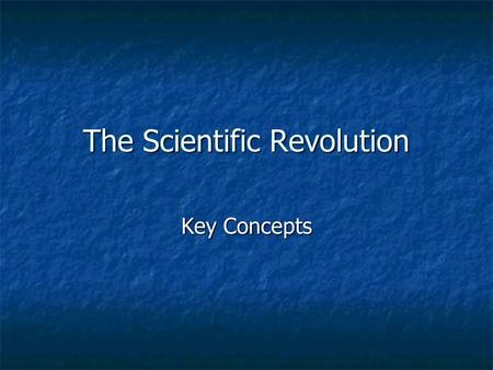 The Scientific Revolution