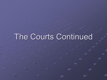 The Courts Continued. Supreme Court Interpret Constitution Review Constitutionality of acts of Congress/President Review decisions made by lower court.