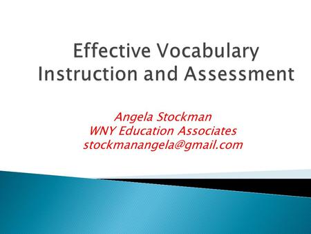 Angela Stockman WNY Education Associates