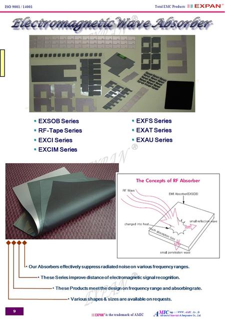 ®®® Total EMC Products is the trademark of AMIC A MIC Advanced Materials & Integration Co., Ltd. http : / / WWW. AMIC. Co. Kr ISO 9001 / 14001  EXSOB.