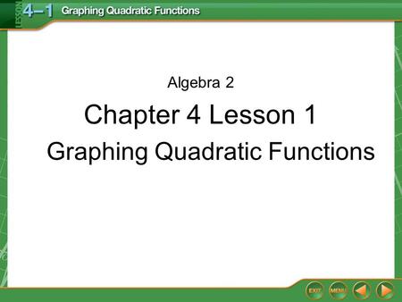 Graphing Quadratic Functions