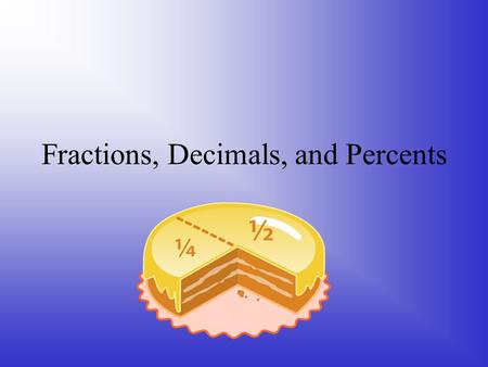 Fractions, Decimals, and Percents