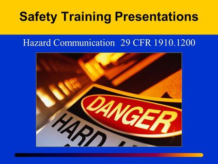 Safety Training Presentations