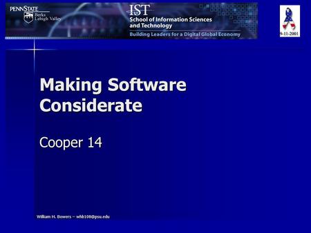 William H. Bowers – Making Software Considerate Cooper 14.