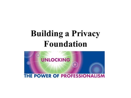 Building a Privacy Foundation. Setting the Standard for Privacy Health Insurance Portability and Accountability Act (HIPAA) Patient Bill of Rights Federal.