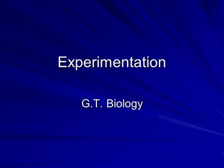 Experimentation G.T. Biology. Questions about the picture Are there cars parked on the sides of the road? What color is the pickup truck driving in.