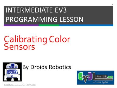 Calibrating Color Sensors