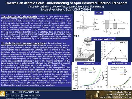 LaBella Group Towards an Atomic Scale Understanding of Spin Polarized Electron Transport Towards an Atomic.