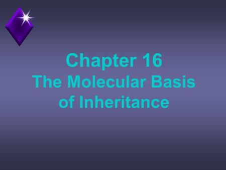 Chapter 16 The Molecular Basis of Inheritance. Question? u Traits are inherited on chromosomes, but what in the chromosomes is the genetic material?