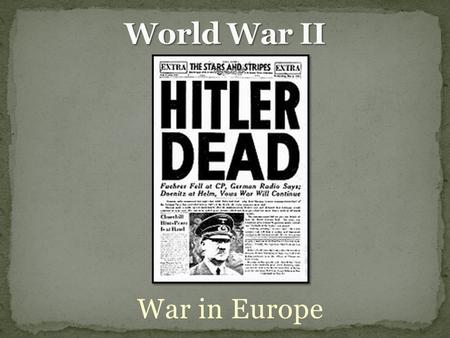 War in Europe. What was the 3 rd theater of war in World War II? Twix Question: Operation: Overlord is better known as _________.