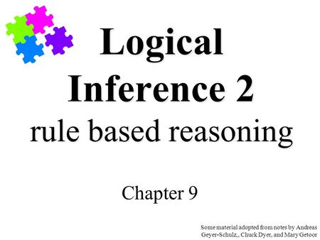 Logical Inference 2 rule based reasoning