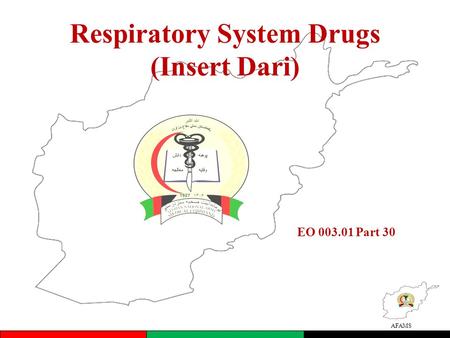 AFAMS Respiratory System Drugs (Insert Dari) EO 003.01 Part 30.