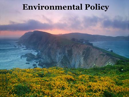 Environmental Policy. Environmental Policy Overall Very hectic and varied opinions Activist scientists vs skeptic scientists Clean Air Act passed in 1963.