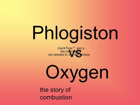 Phlogiston vs Oxygen the story of combustion.