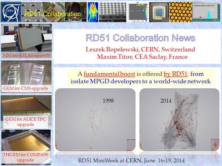 Leszek Ropelewski, CERN, Switzerland Maxim Titov, CEA Saclay, France MM for ATLAS upgrade THGEM for COMPASS upgrade GEM for CMS upgrade GEM for ALICE TPC.