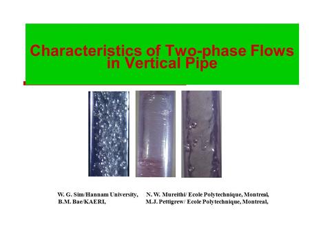 Characteristics of Two-phase Flows in Vertical Pipe