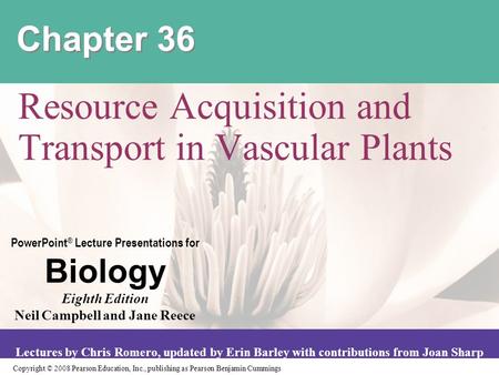 Resource Acquisition and Transport in Vascular Plants