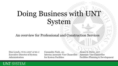 Doing Business with UNT System