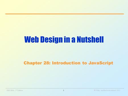 _______________________________________________________________________________________________________________ PHP Bible, 2 nd Edition1  Wiley and the.