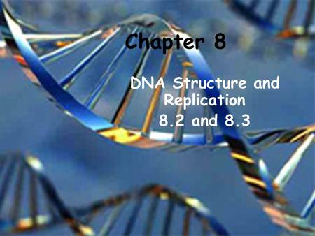 DNA Structure and Replication 8.2 and 8.3