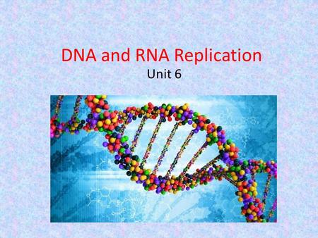 DNA and RNA Replication