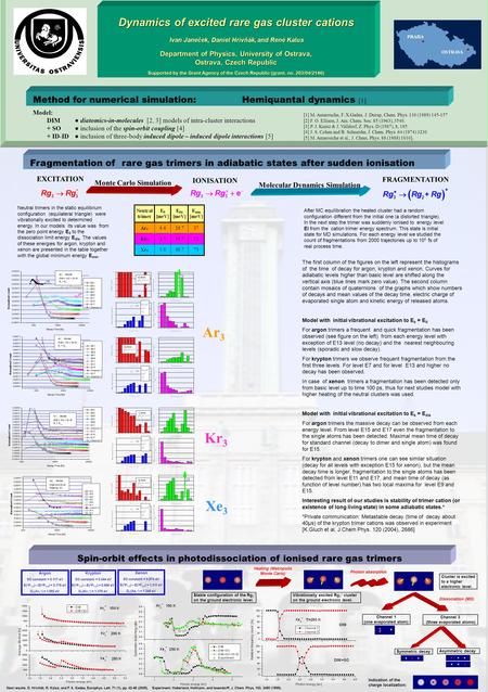 Dynamics of excited rare gas cluster cations Ivan Janeček, Daniel Hrivňák, and René Kalus Department of Physics, University of Ostrava, Ostrava, Czech.