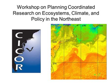 Workshop on Planning Coordinated Research on Ecosystems, Climate, and Policy in the Northeast.