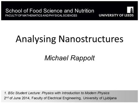 Analysing Nanostructures