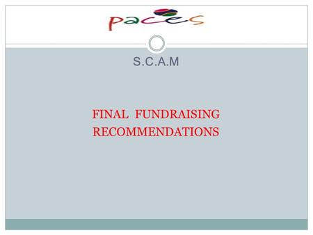 S.C.A.M FINAL FUNDRAISING RECOMMENDATIONS. o NATIONAL AND REGIONAL NEWSPAPERS o THE STAR o THE SHEFFIELD TELEGRAPH PUBLICITY- EVENTS- VOLUNTEERING OPPORTUNITIES.