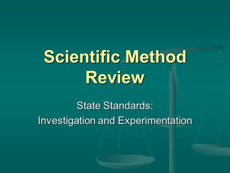 Scientific Method Review