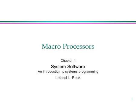 An introduction to systems programming