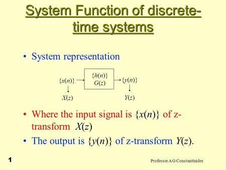 System Function of discrete-time systems